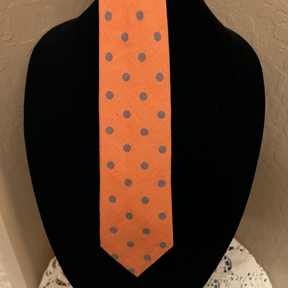 Ferrell Reed for Nordstrom’s Orange Irish Linen Tie - Picture 3 of 5